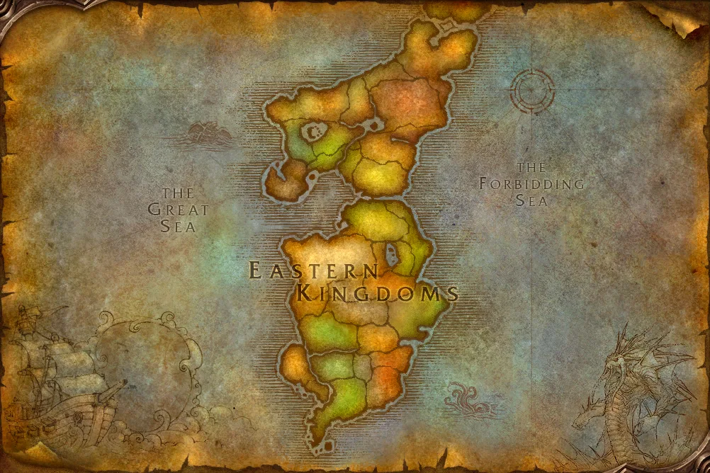 The game's map of Eastern Kingdoms